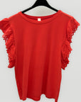 T-shirt con Maniche in Pizzo