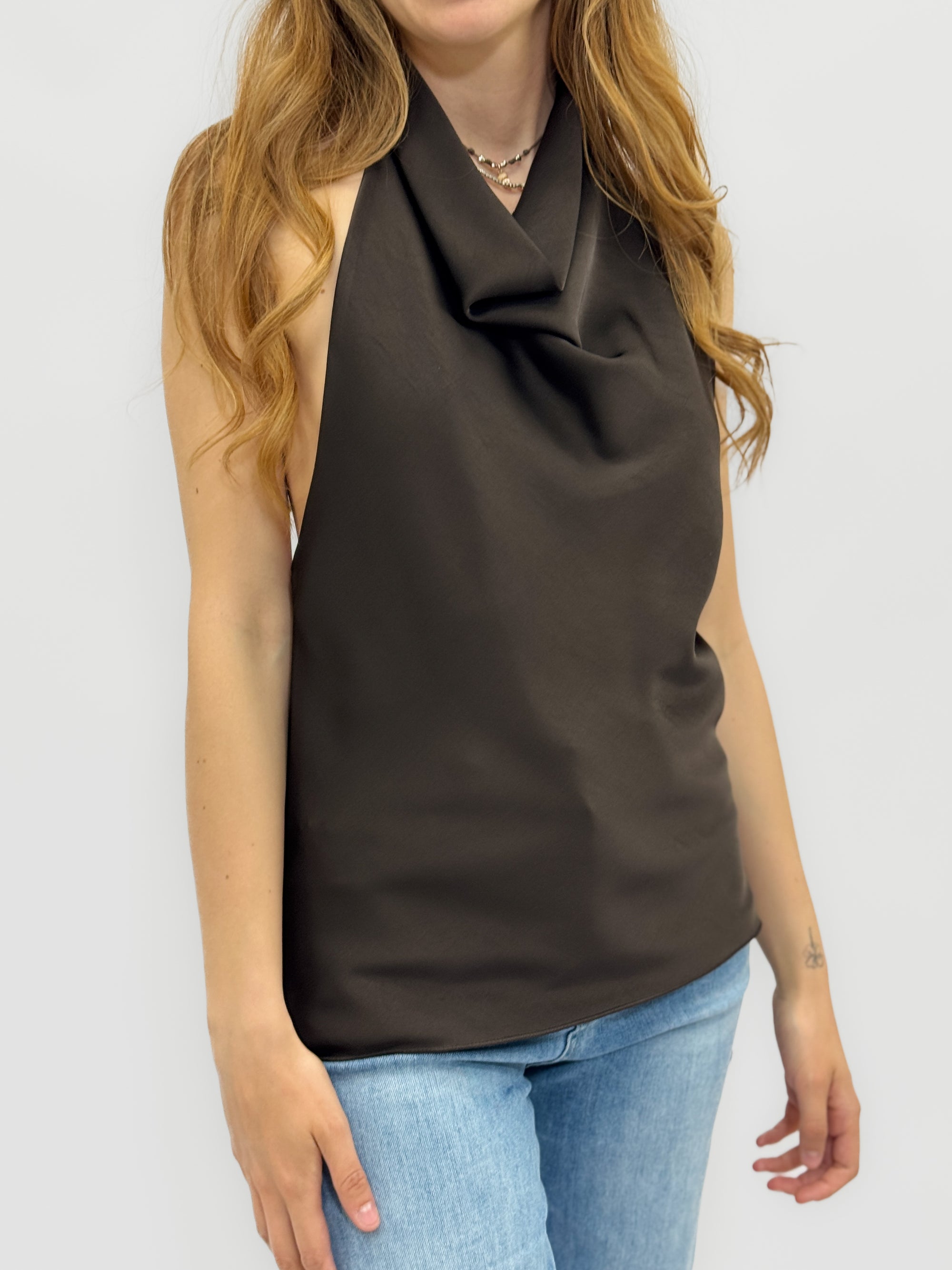 Top con Scollo Drappeggiato