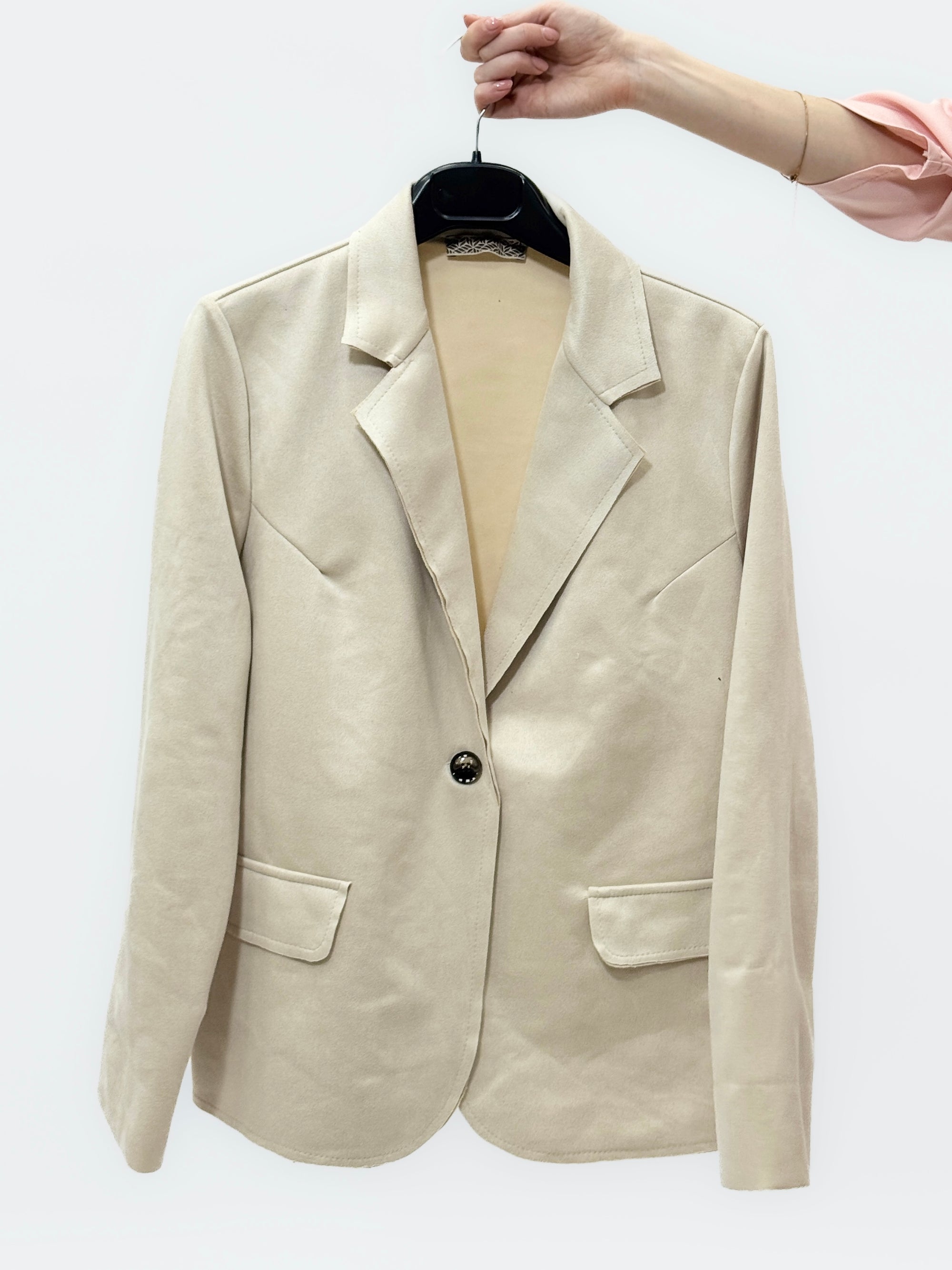 Giacca monopetto in effetto camoscio