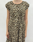Abito Midi Fantasia Animalier con Cintura