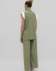 Completo Gessato con Gilet e Pantalone Palazzo