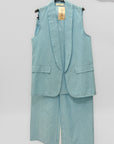 Completo Gessato con Gilet e Pantalone Palazzo