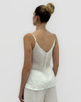Top con Spalline Sottili in 100% lino