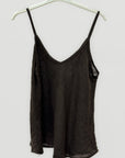 Top con Spalline Sottili in 100% lino