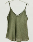 Top con Spalline Sottili in 100% lino