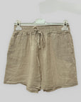 Pantaloncini a Vita Alta in 100% lino