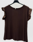 T-shirt con Maniche Plissé