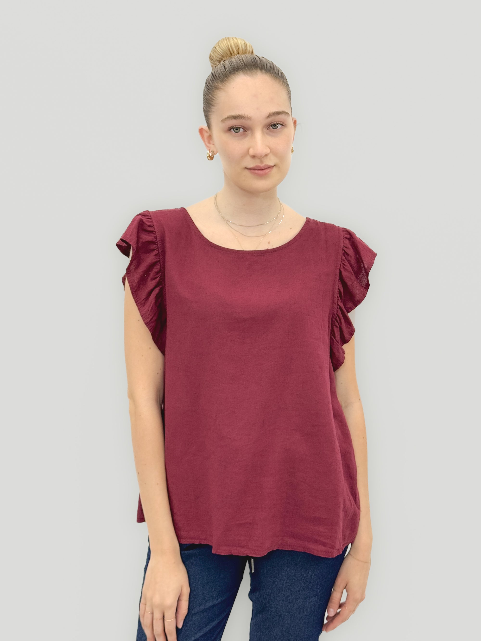 Blusa in Lino con Volant