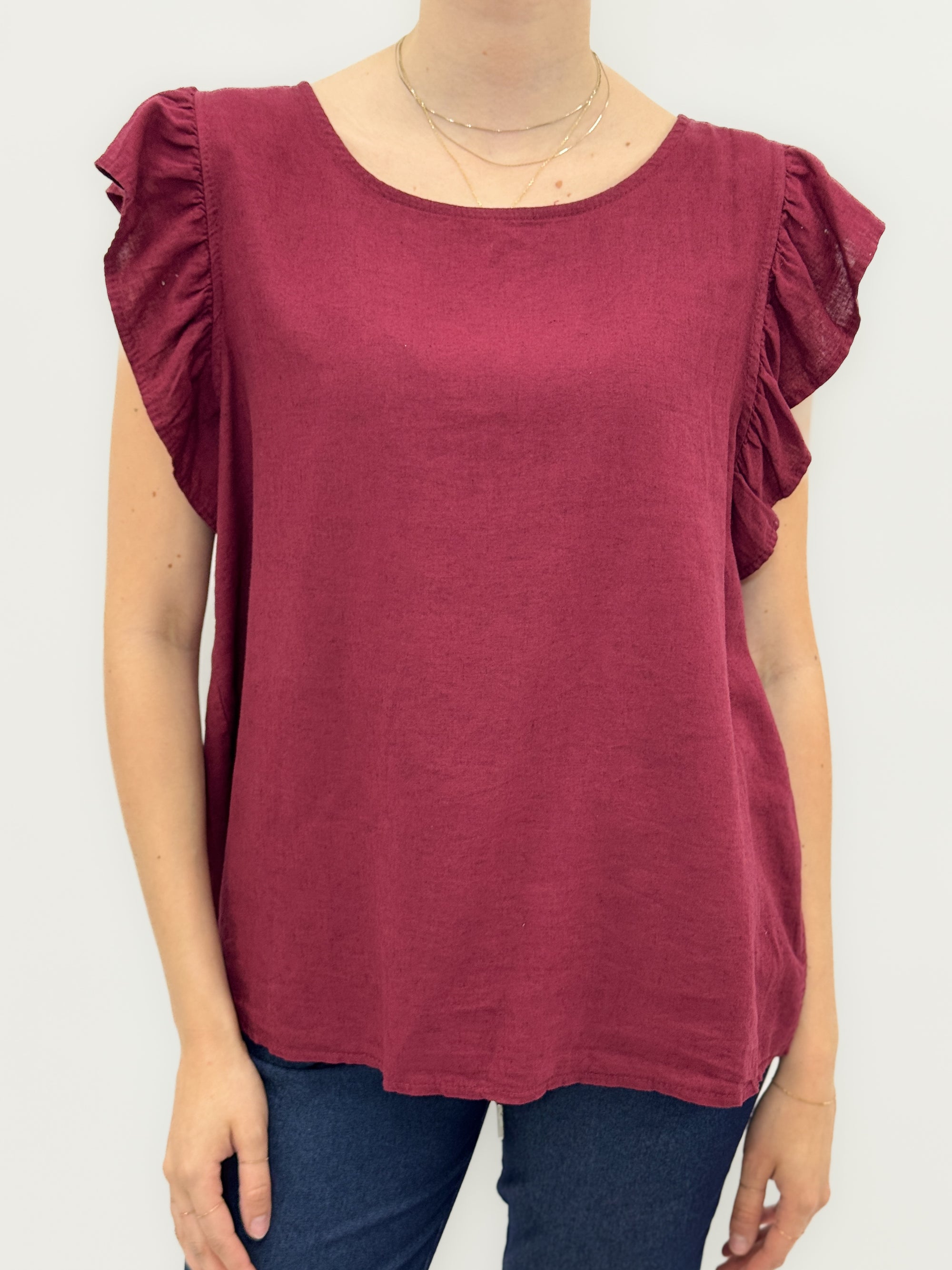 Blusa in Lino con Volant