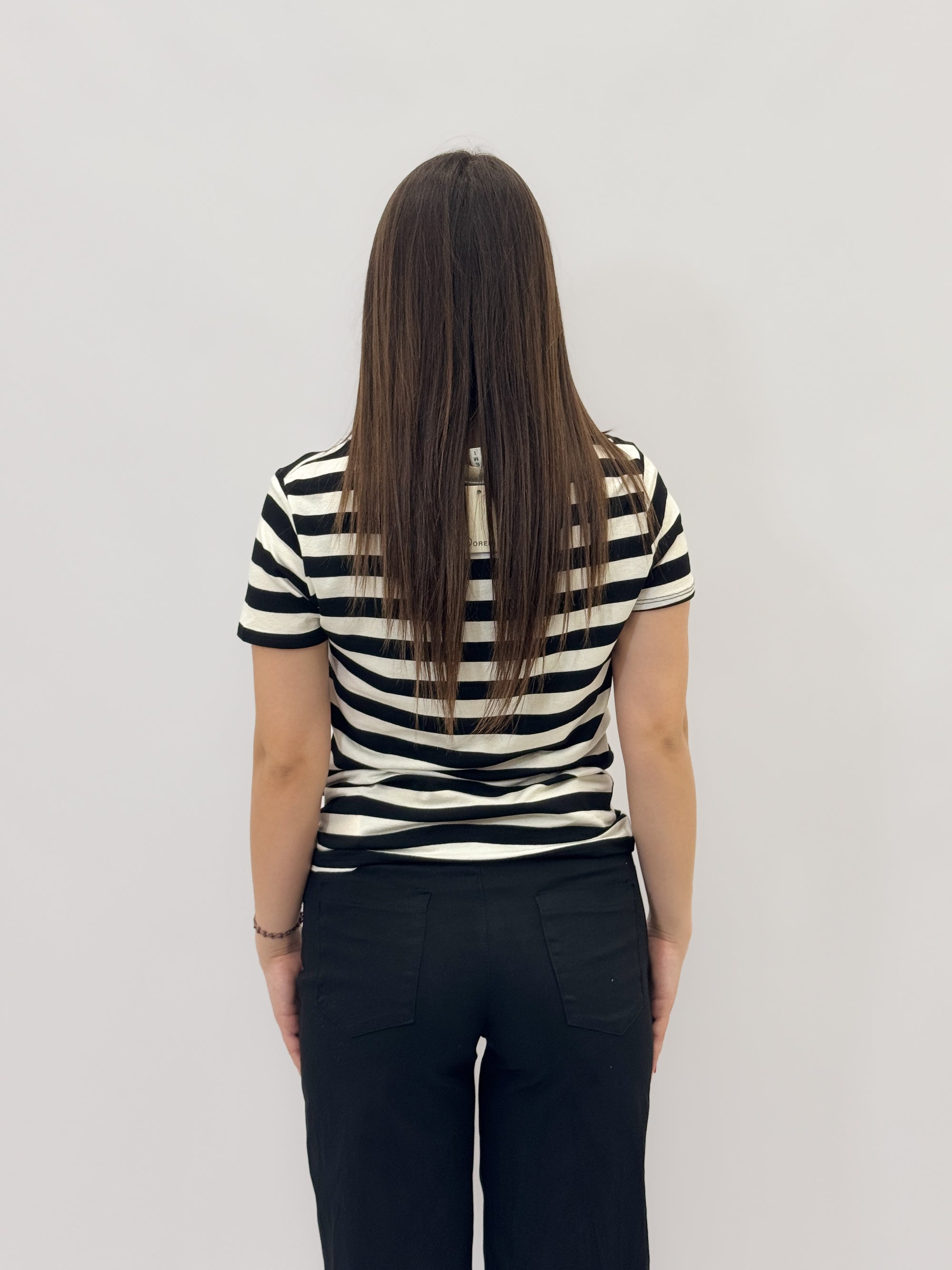 T-shirt a righe con dettagli lurex