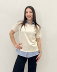 Maglia con colletto a righe