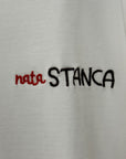 T-shirt Bianca con Scritta “Nata Stanca”