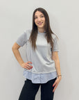 Maglia con colletto a righe