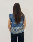 Maglia denim con ricami