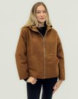 Giacca in teddy con zip