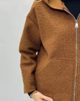 Giacca in teddy con zip