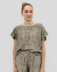 Completo Effetto Lino con Pantalone Palazzo