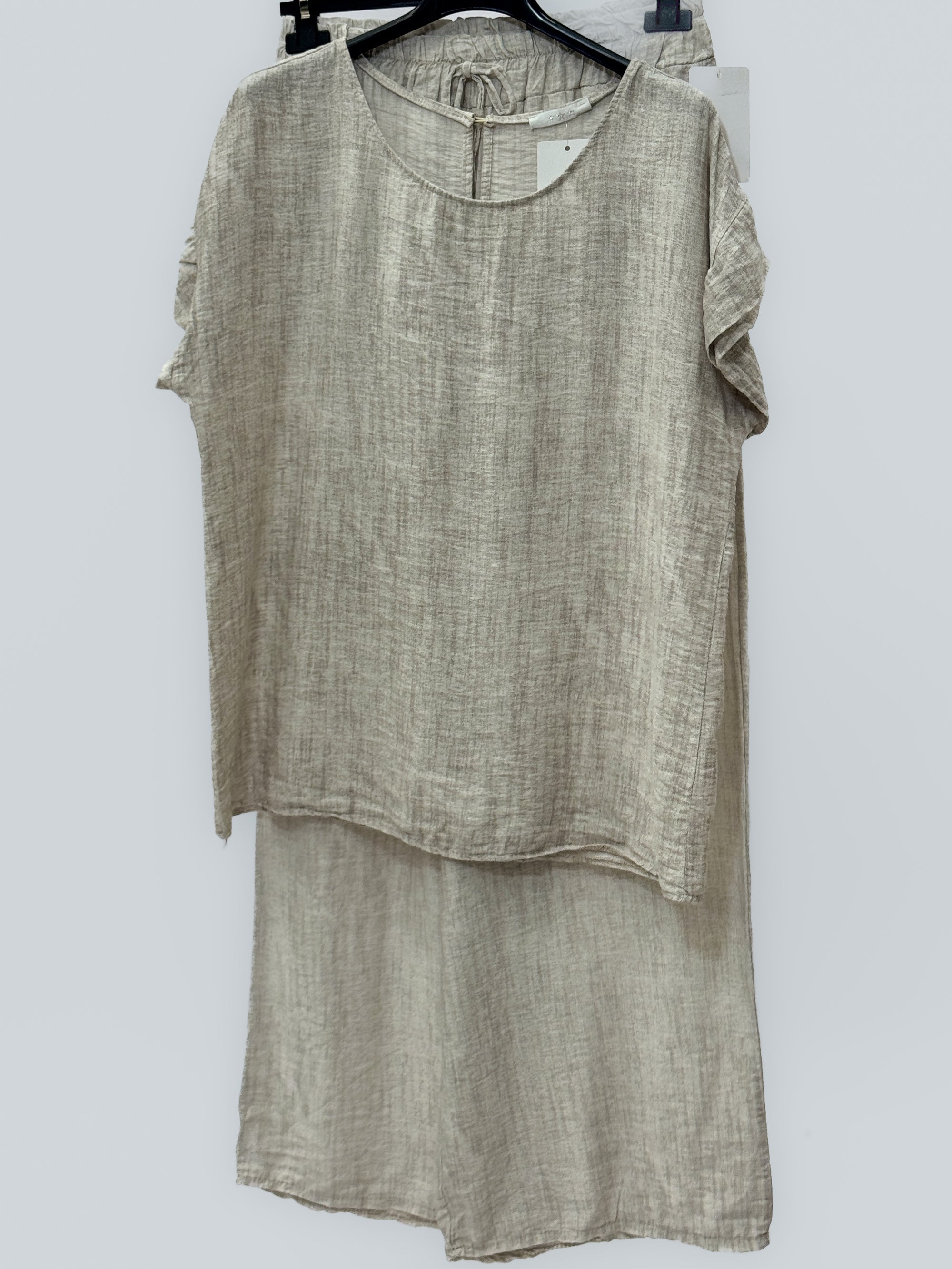 Completo Effetto Lino con Pantalone Palazzo