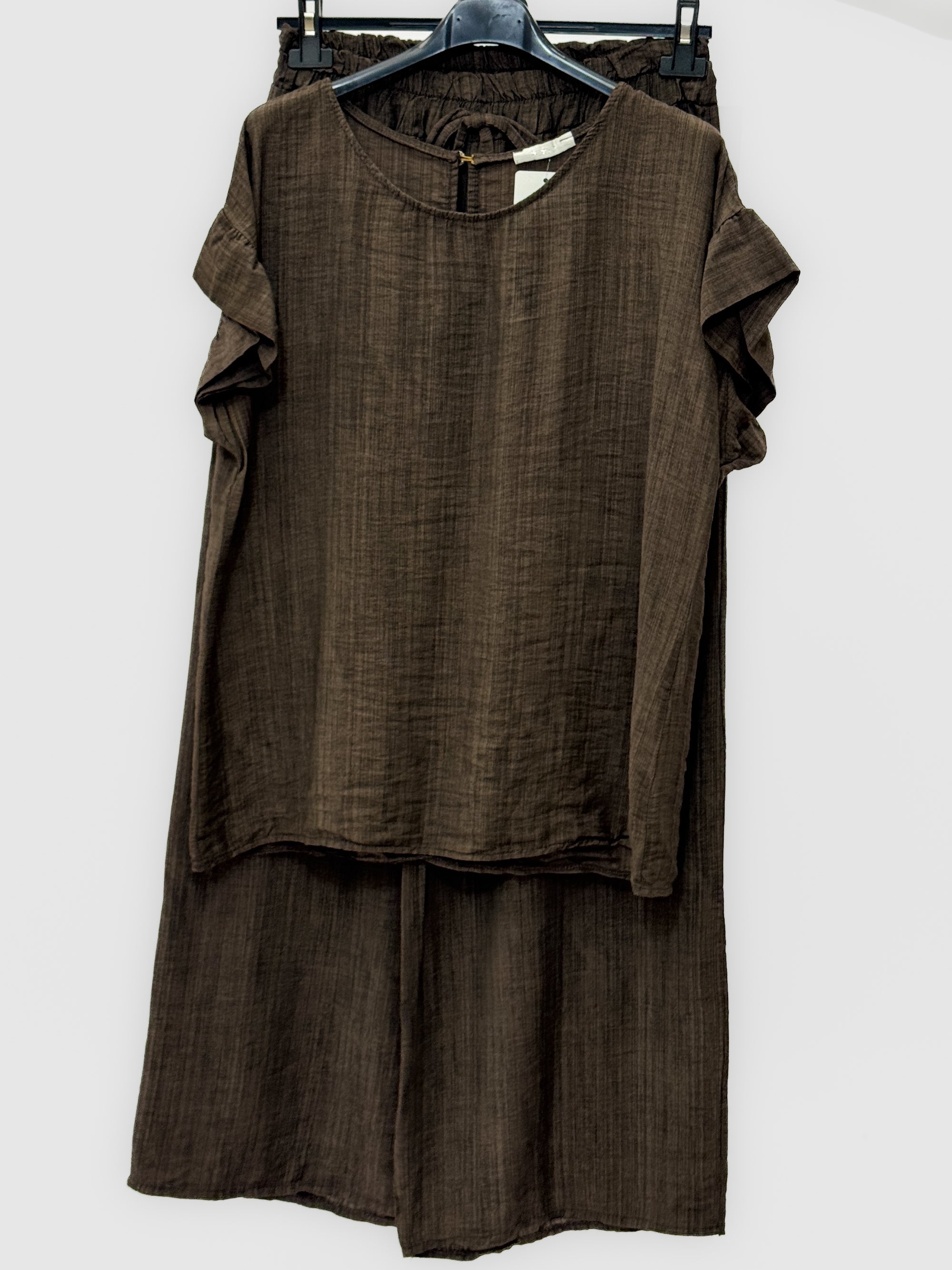 Completo Effetto Lino con Pantalone Palazzo