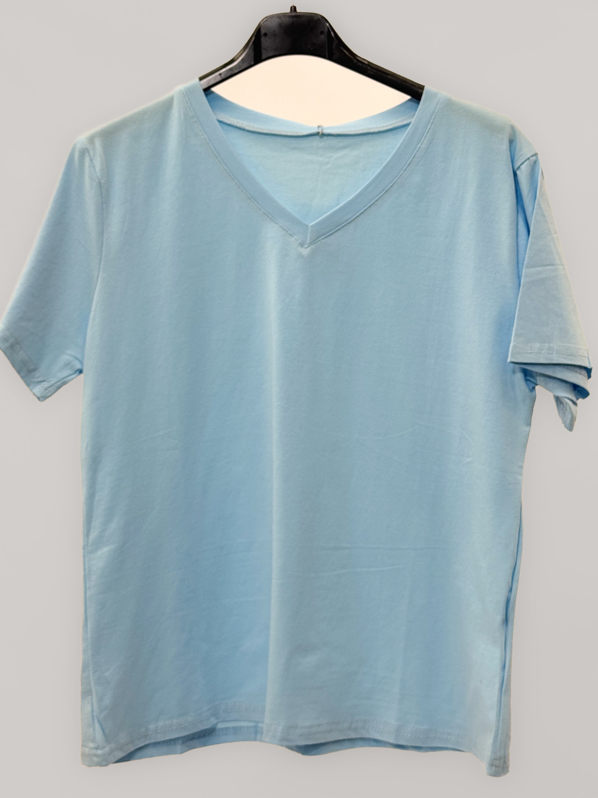 T-shirt Basic Scollo a V in 100% Cotone