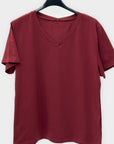 T-shirt Basic Scollo a V in 100% Cotone
