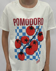 T-shirt Bianca con Stampa Pomodori