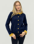 Cardigan con colletto e polsini volant – Dettagli raffinati per un tocco bon ton