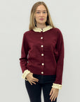 Cardigan con colletto e polsini volant – Dettagli raffinati per un tocco bon ton