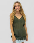 Top Olivia con Bordo in Pizzo