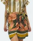 Gonna Pareo Tropical Stampa Botanica