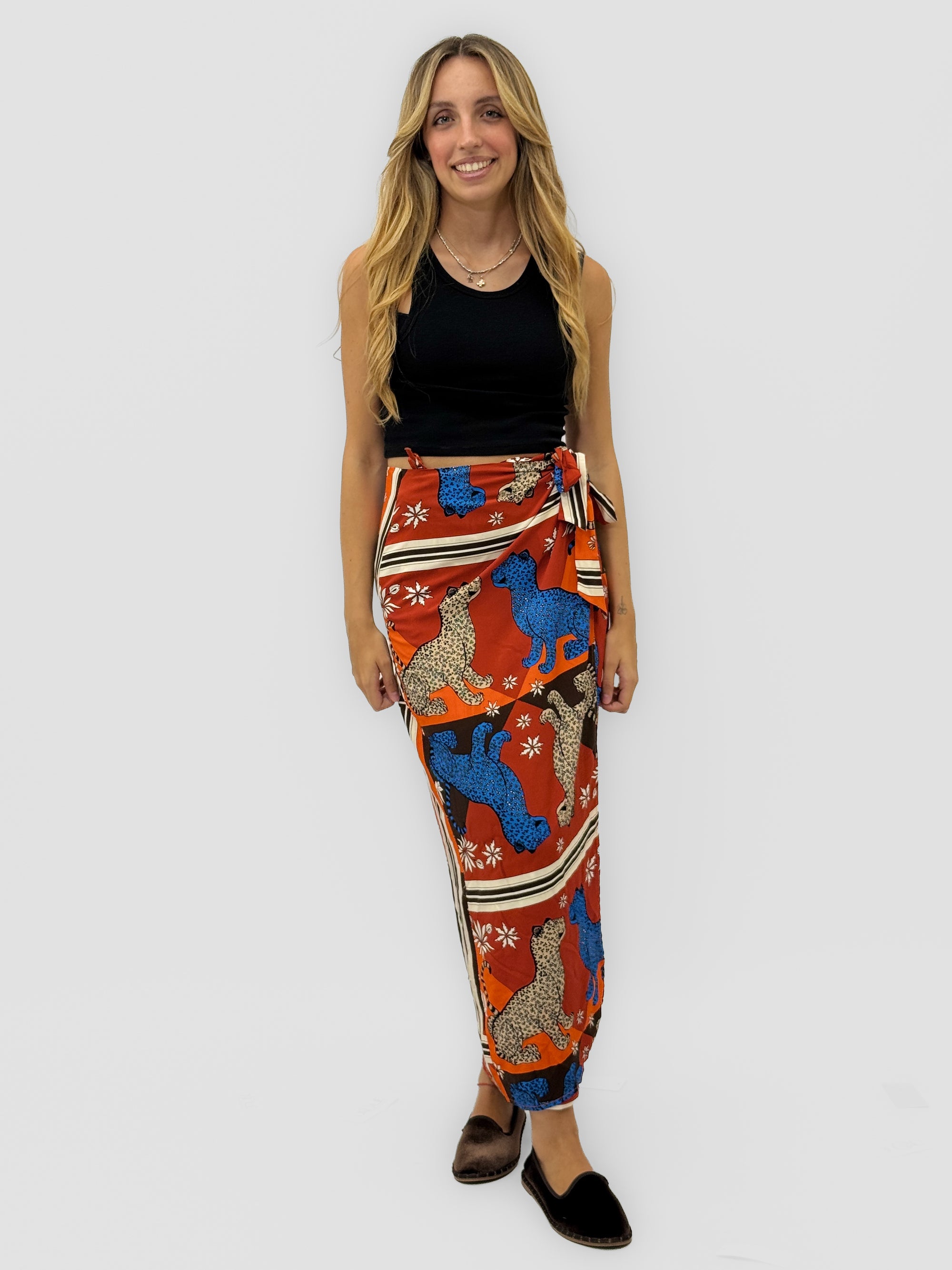 Gonna Pareo Savana con Stampa Animalier