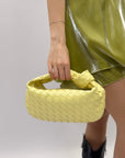Borsa vera pelle intrecciata con manico