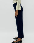 Pantaloni blu eleganti con risvolto – Linea dritta e stile raffinato