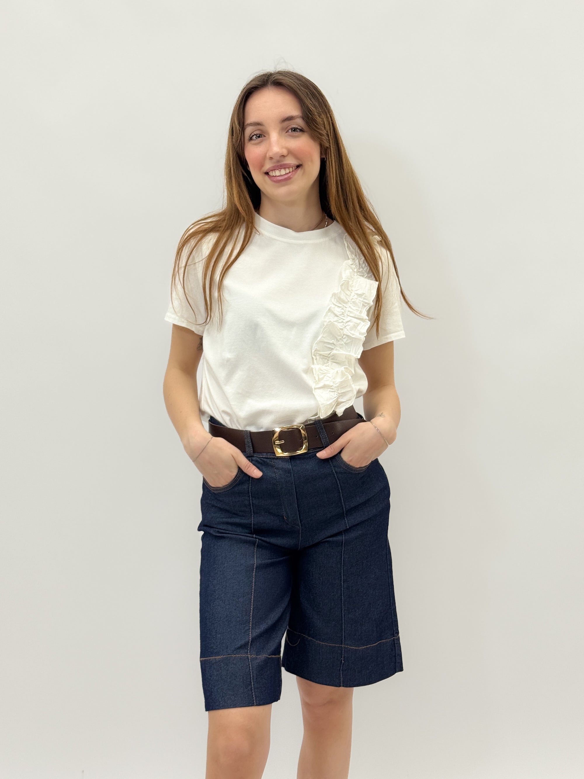 T-shirt con rouches