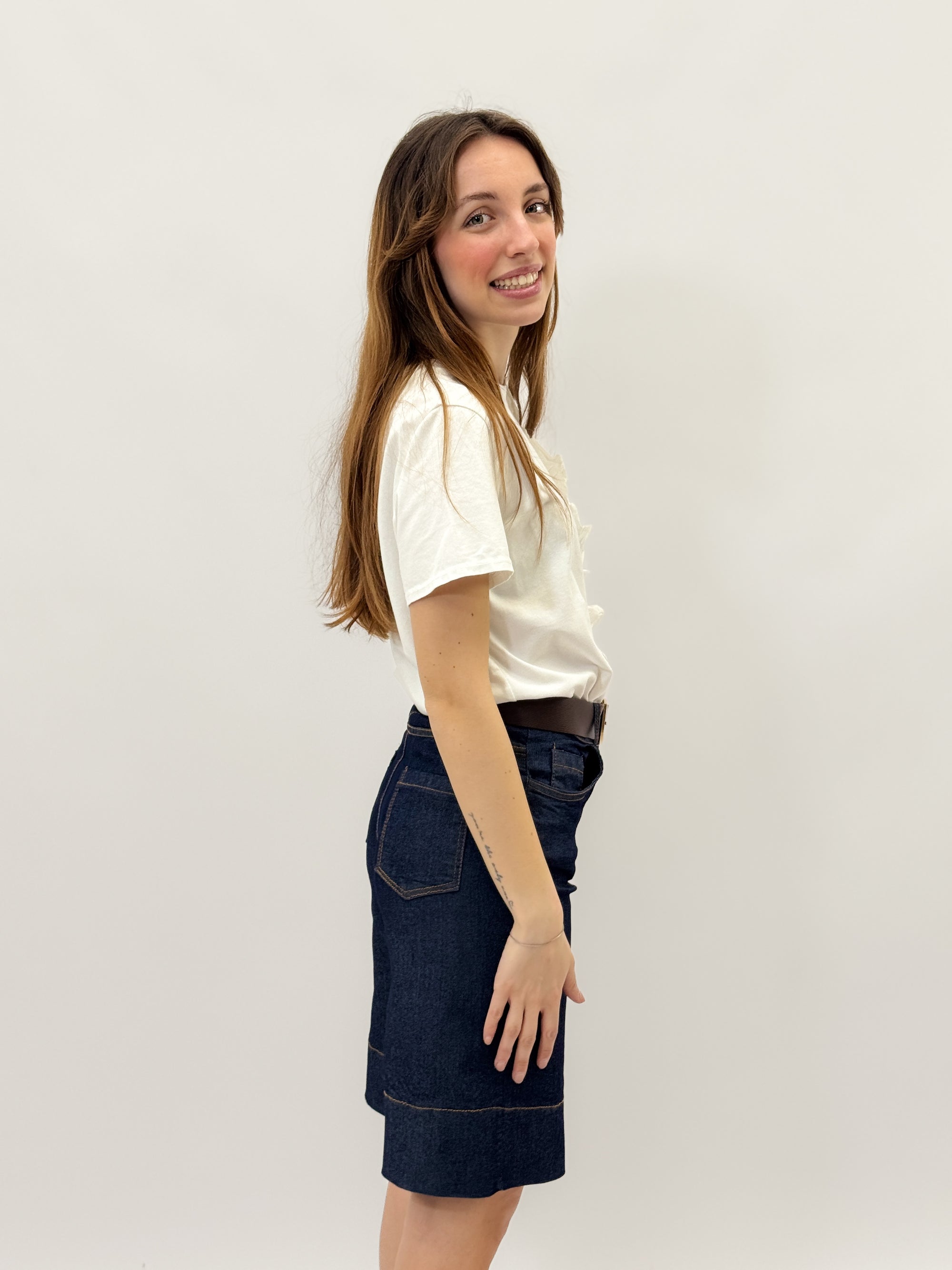 T-shirt con rouches