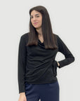 Maglia Drappeggiata con Nodo Laterale