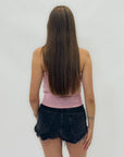 Top corto a tinta unita