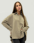 Camicia Over con Retro Plissé