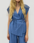 Completo con Top Incrociato e Pantalone Palazzo