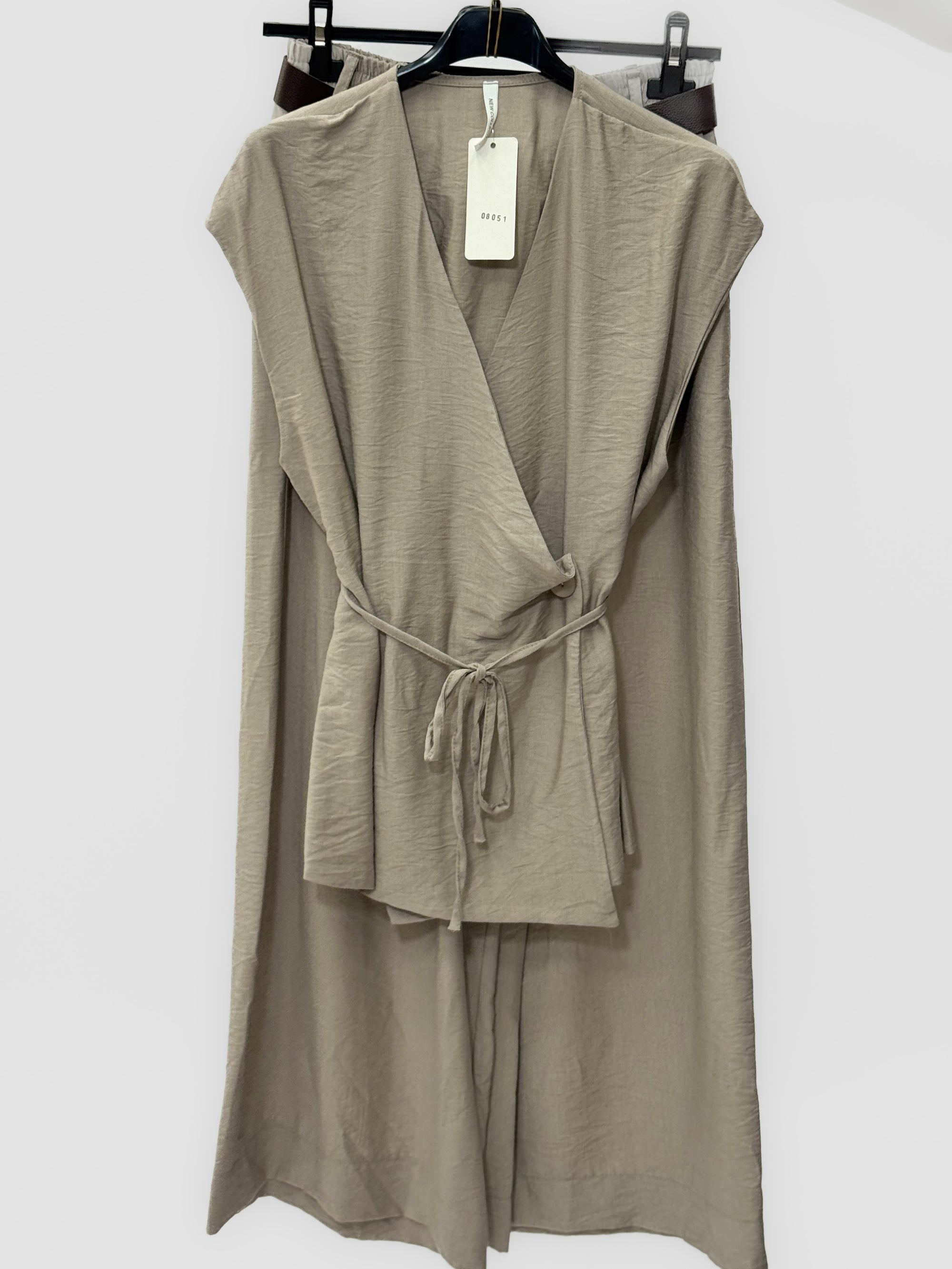 Completo con Top Incrociato e Pantalone Palazzo