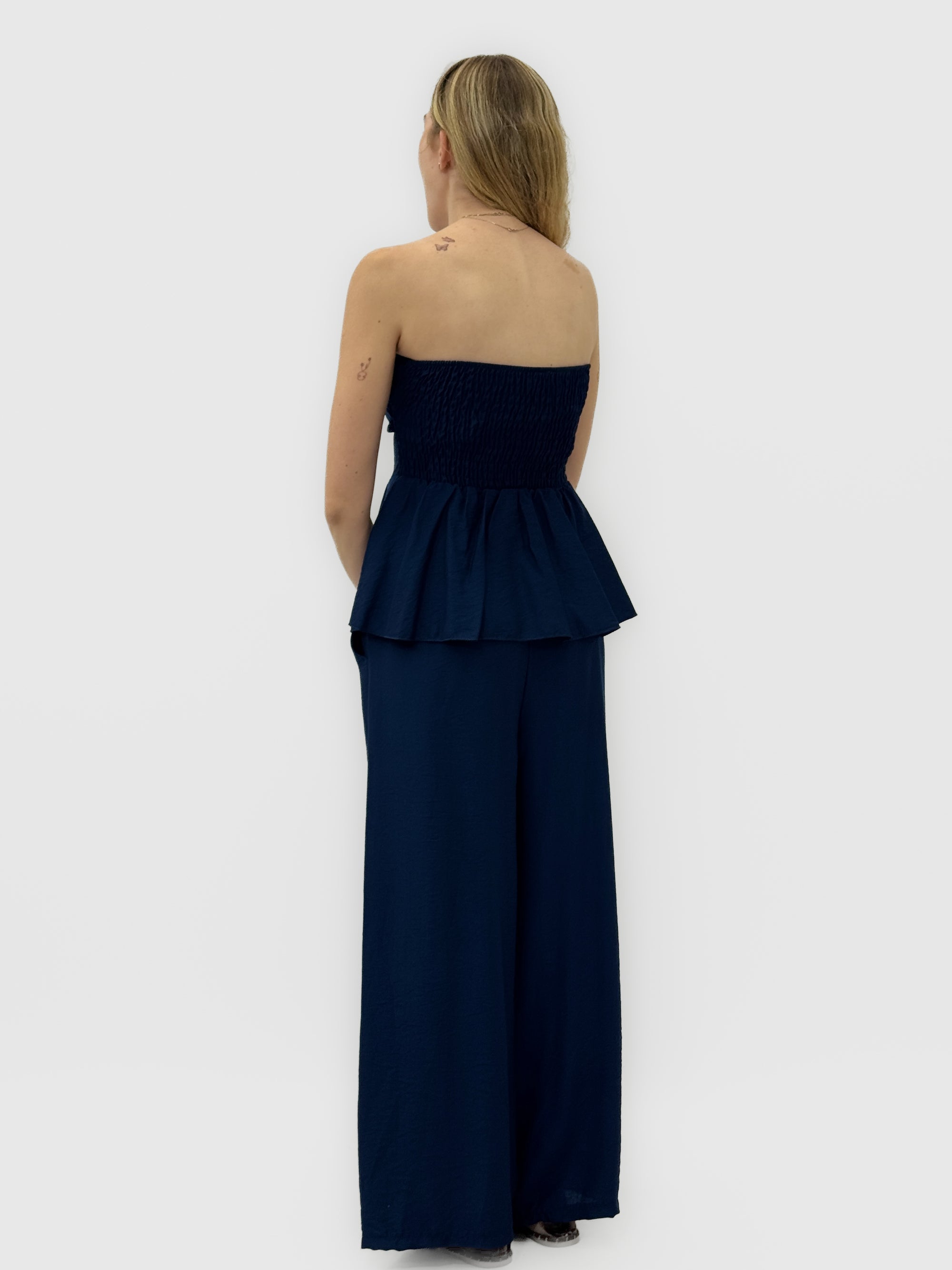 Completo con Top Fascia Peplo e Pantaloni Palazzo