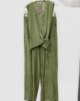 Completo Effetto Lino con Top Incrociato e Pantalone Palazzo
