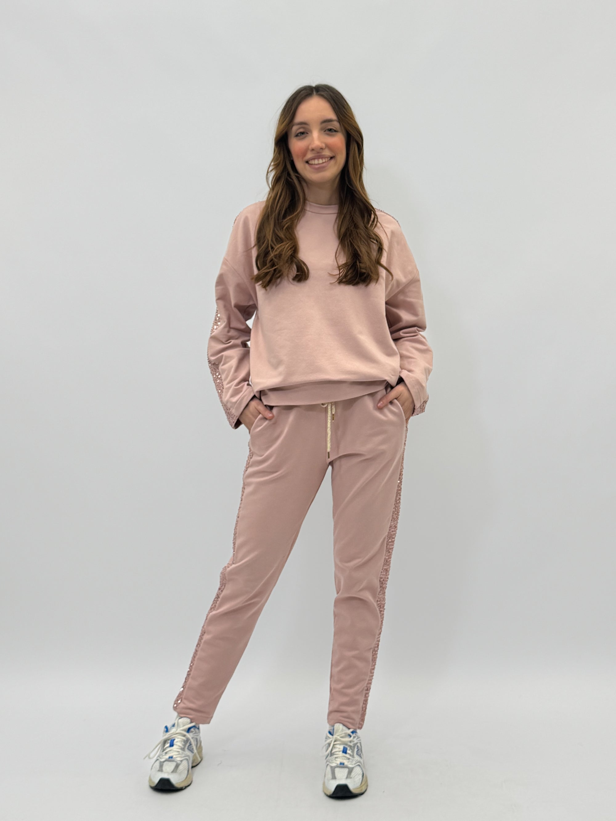Felpa premium girocollo paillettes
