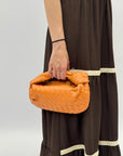 Borsa vera pelle intrecciata con manico