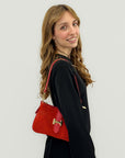 Borsa in vera pelle con fibbia H dorata - Made in Italy