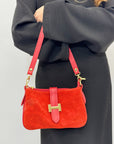 Borsa in vera pelle con fibbia H dorata - Made in Italy