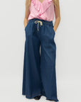 Pantalone Palazzo Denim con Coulisse