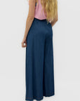 Pantalone Palazzo Denim con Coulisse