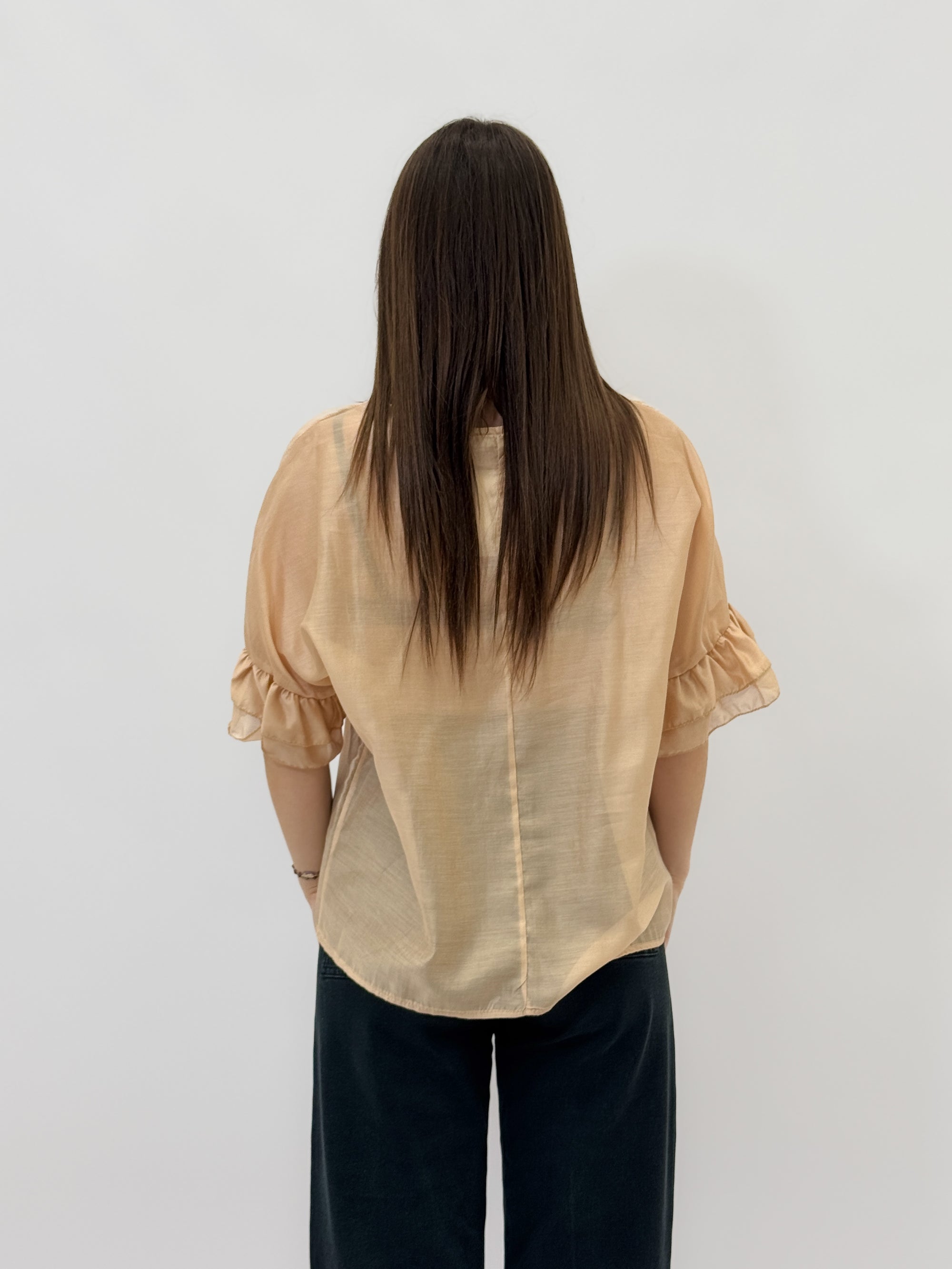 Maglia leggera con maniche volant