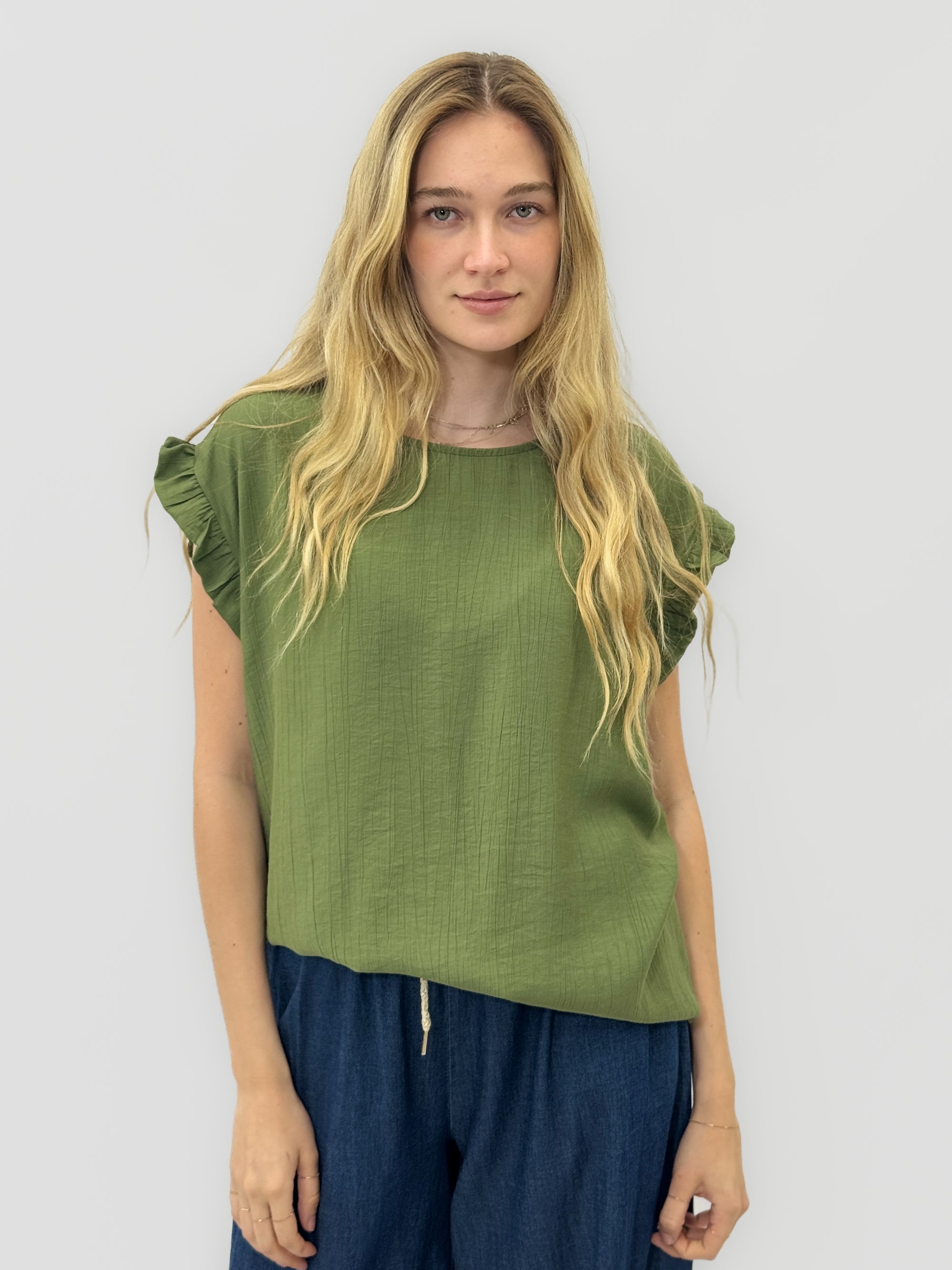 Blusa con Maniche a Volant